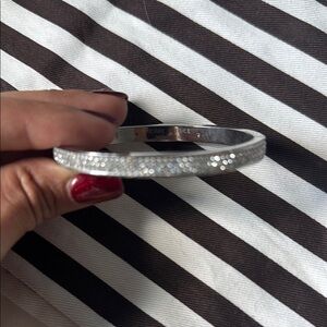 Henri Bendel Swarovski crystals Silver Bangle Bracelet